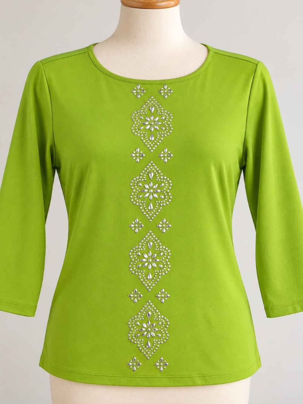 Ruby Rd. Petite PS Lime Green Embellished Top – New with Tags